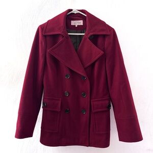 Ladies Calvin Klein Women's Deep Red Burgundy Peacoat (size 10)